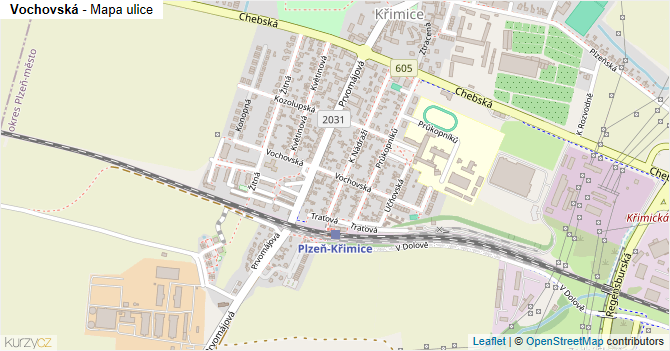 Vochovská - mapa ulice