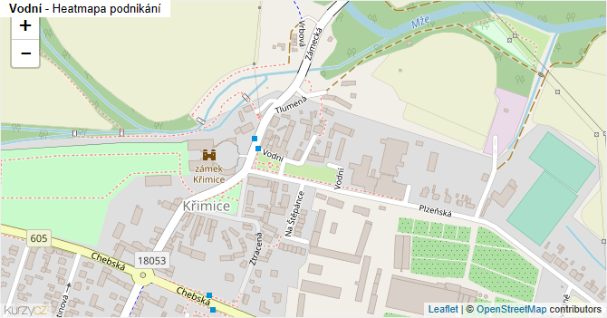 Vodní - mapa podnikání