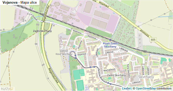 Vojanova - mapa ulice