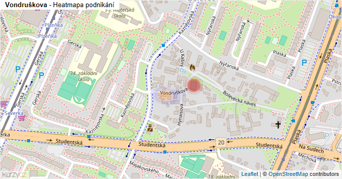 Vondruškova - mapa podnikání