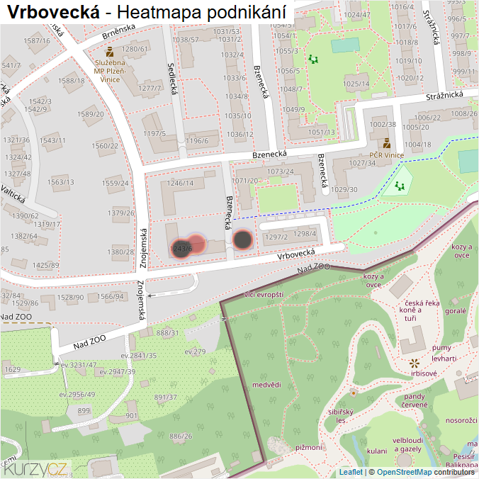 Mapa Vrbovecká - Firmy v ulici.