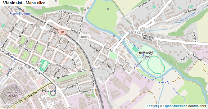 Vřesinská - mapa ulice