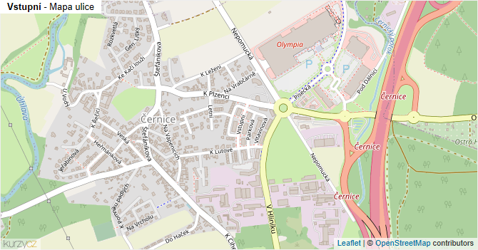 Vstupní - mapa ulice