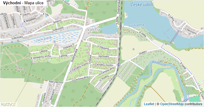 Východní - mapa ulice