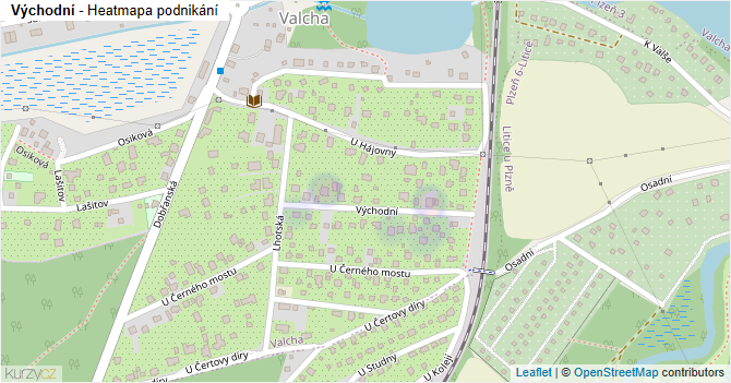 Východní - mapa podnikání