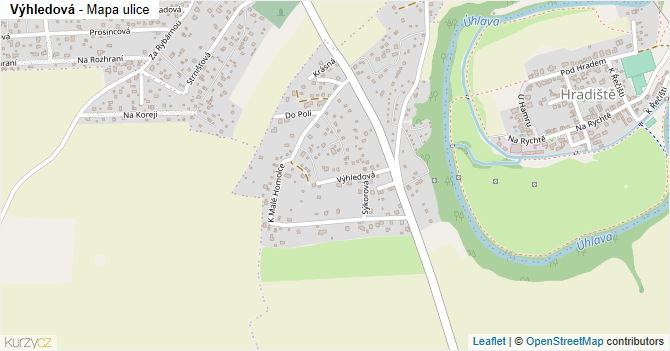 Výhledová - mapa ulice