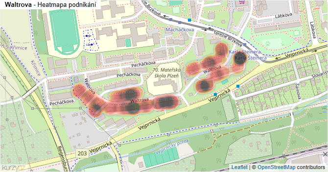 Waltrova - mapa podnikání