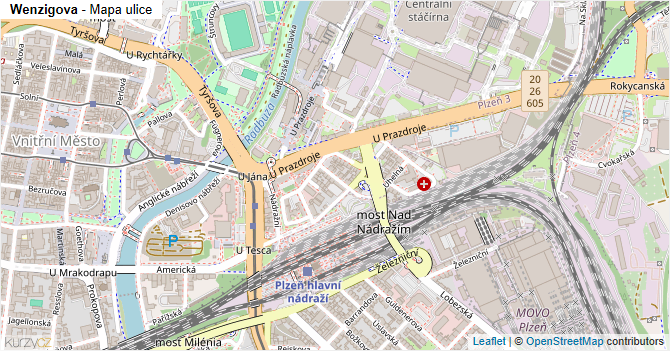 Wenzigova - mapa ulice