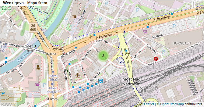 Wenzigova - mapa firem