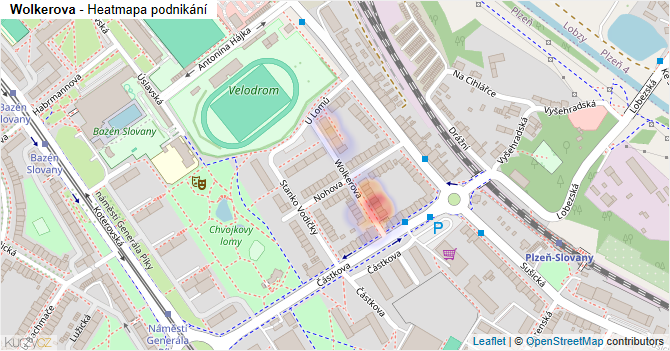 Wolkerova - mapa podnikání