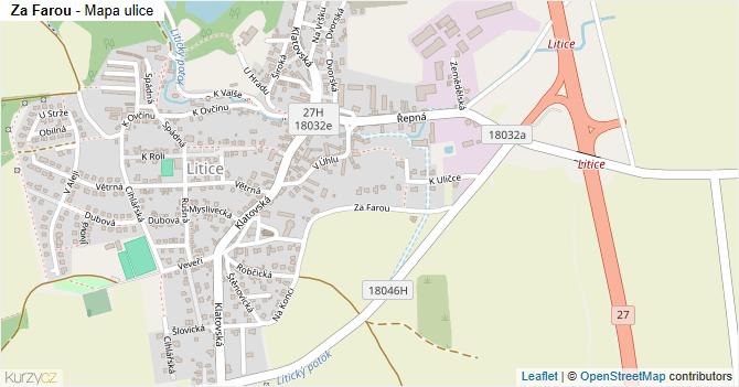 Za Farou - mapa ulice