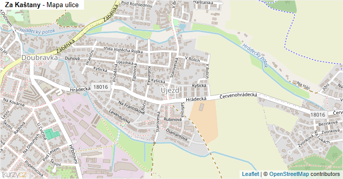 Za Kaštany - mapa ulice