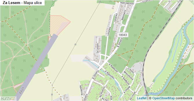 Za Lesem - mapa ulice