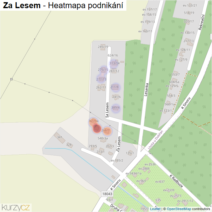 Mapa Za Lesem - Firmy v ulici.