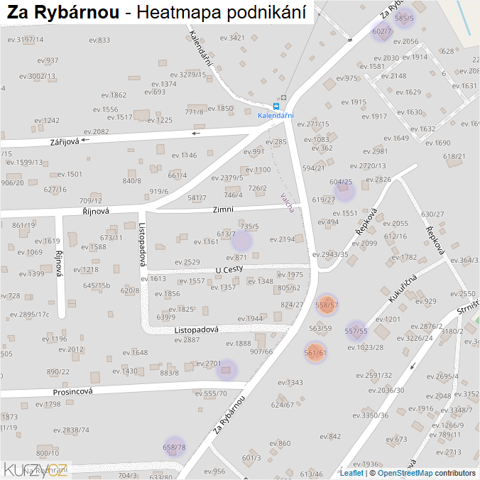 Mapa Za Rybárnou - Firmy v ulici.