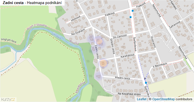Zadní cesta - mapa podnikání