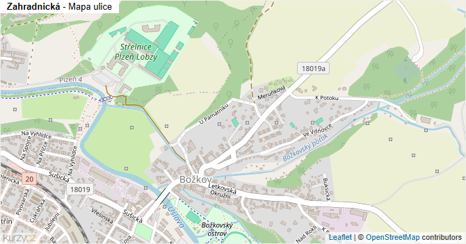 Zahradnická - mapa ulice