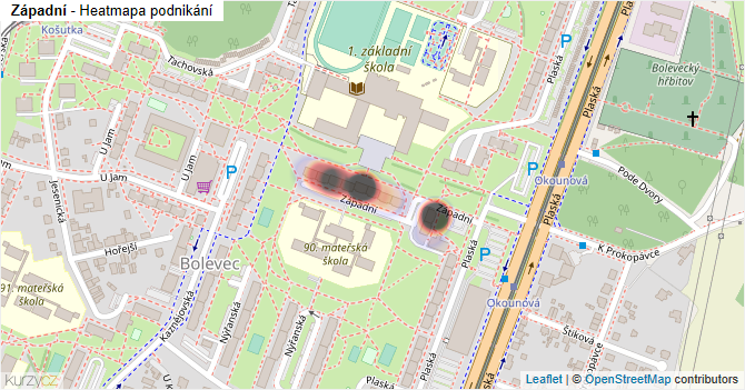 Západní - mapa podnikání