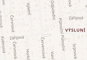 Zářijová v obci Plzeň - mapa ulice