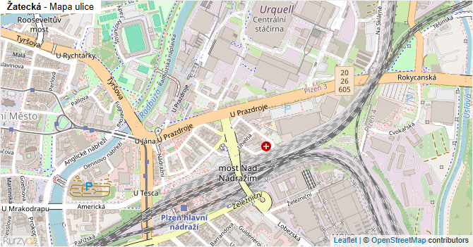Žatecká - mapa ulice