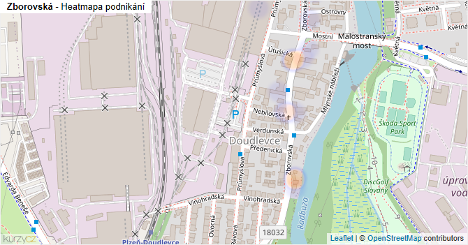Zborovská - mapa podnikání