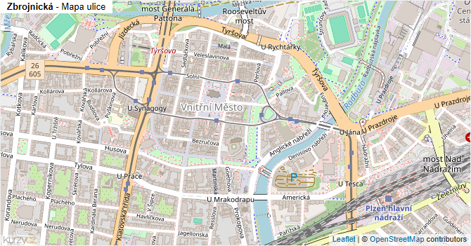 Zbrojnická - mapa ulice