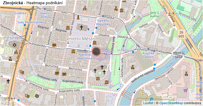 Zbrojnická - mapa podnikání