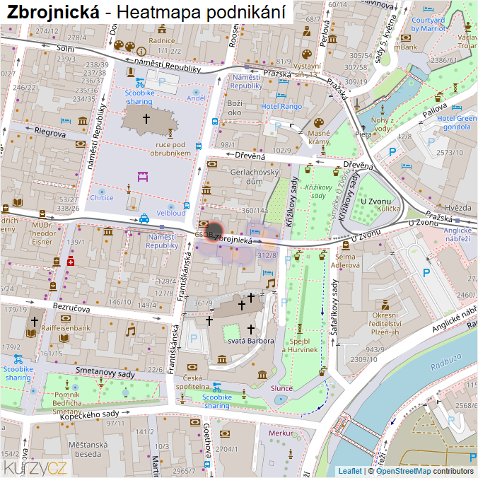 Mapa Zbrojnická - Firmy v ulici.