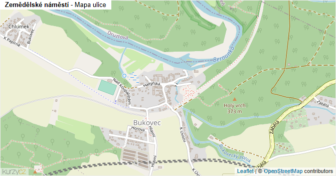 Zemědělské náměstí - mapa ulice