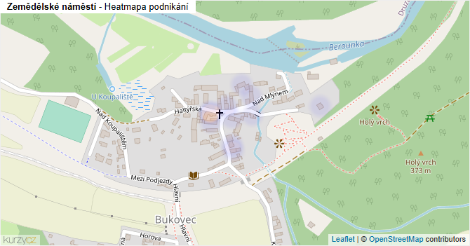 Zemědělské náměstí - mapa podnikání