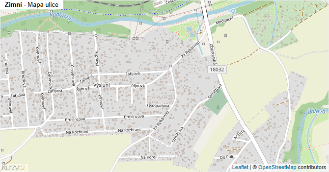 Zimní - mapa ulice