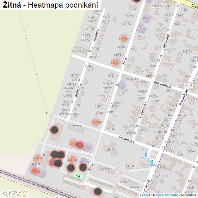 Mapa Žitná - Firmy v ulici.