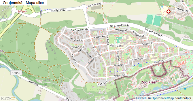 Znojemská - mapa ulice
