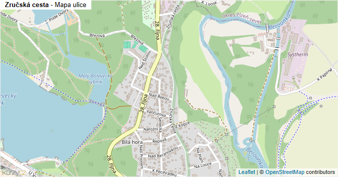 Zručská cesta - mapa ulice
