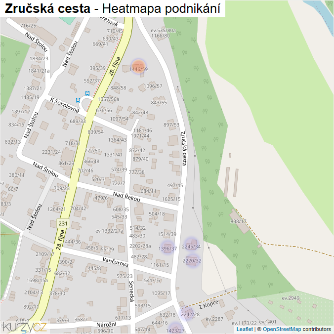 Mapa Zručská cesta - Firmy v ulici.