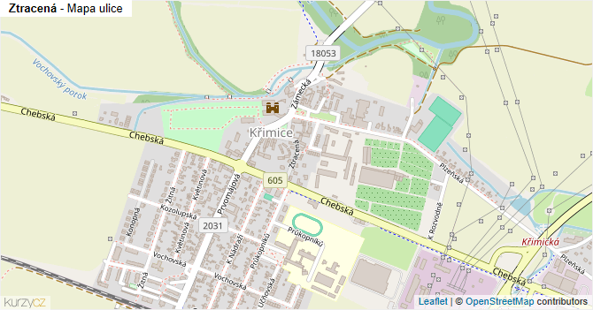 Ztracená - mapa ulice