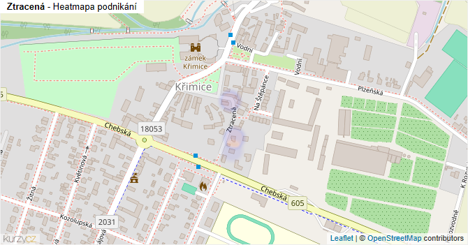 Ztracená - mapa podnikání