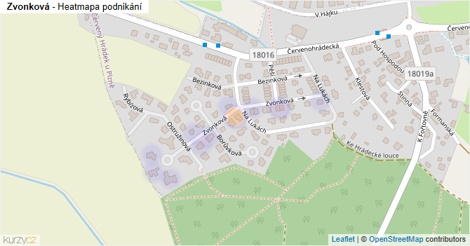 Zvonková - mapa podnikání