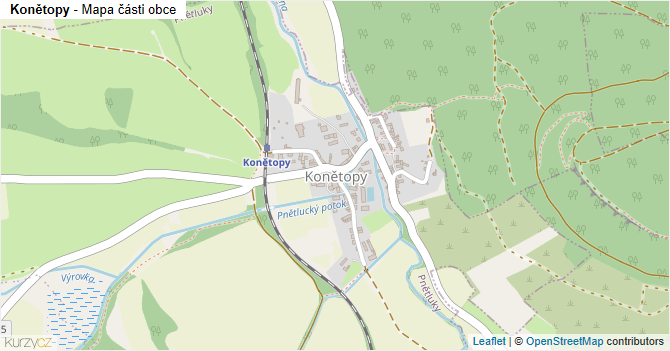 Konětopy - mapa části obce