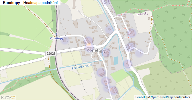 Konětopy - mapa podnikání