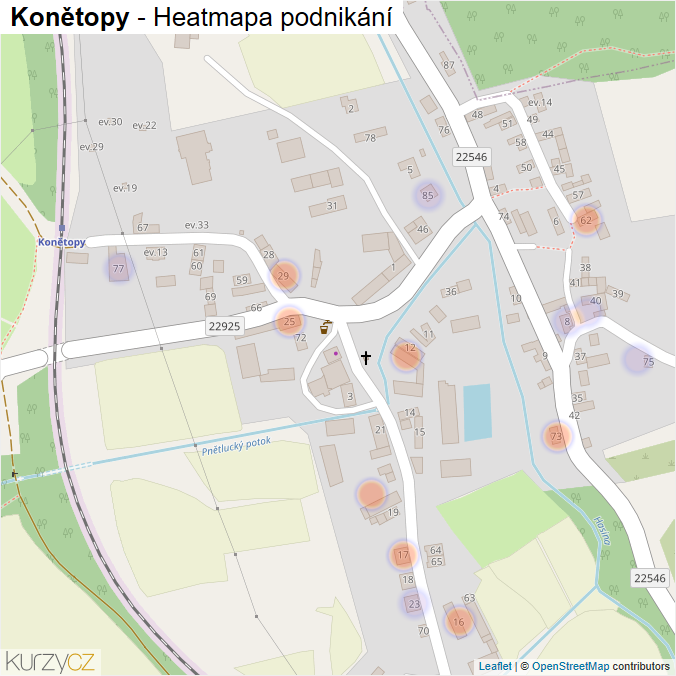 Mapa Konětopy - Firmy v části obce.