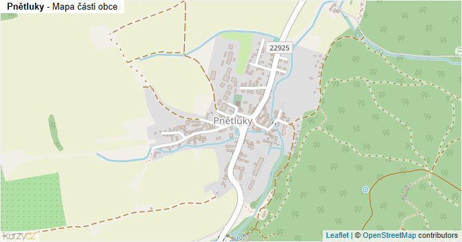 Pnětluky - mapa části obce