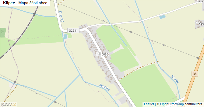 Klipec - mapa části obce