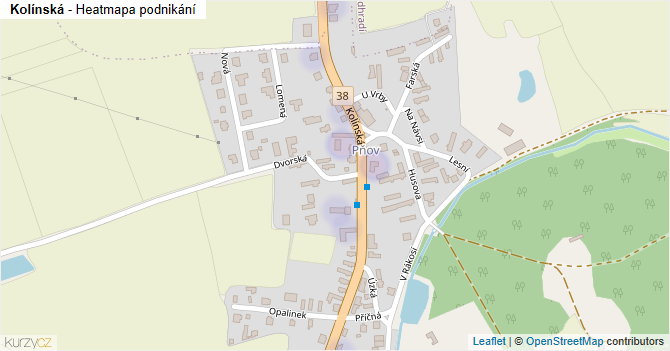 Kolínská - mapa podnikání