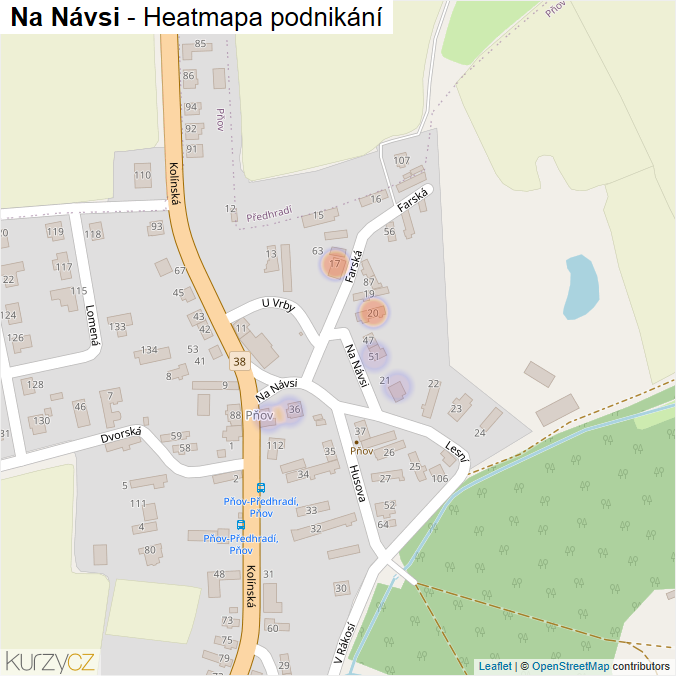 Mapa Na Návsi - Firmy v ulici.