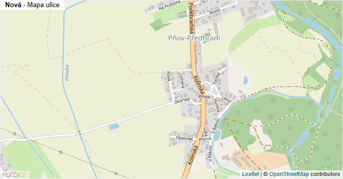 Nová - mapa ulice
