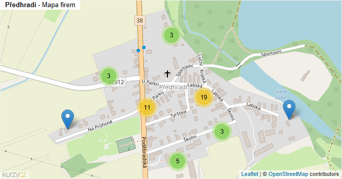 Předhradí - mapa firem