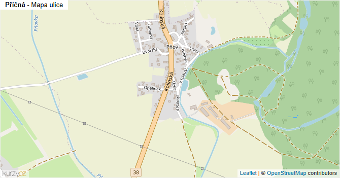Příčná - mapa ulice