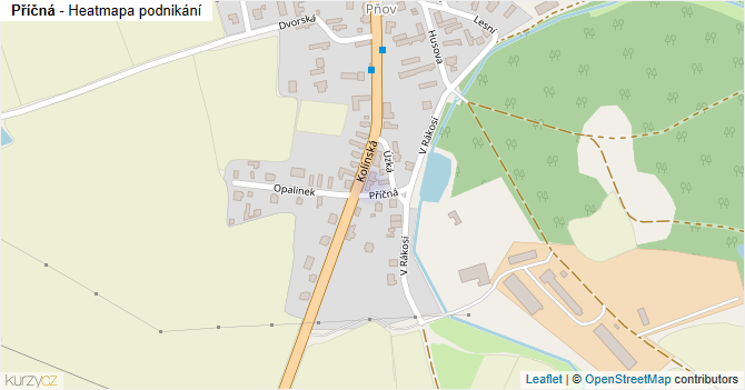 Příčná - mapa podnikání