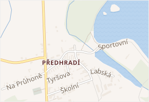 Sportovní v obci Pňov-Předhradí - mapa ulice